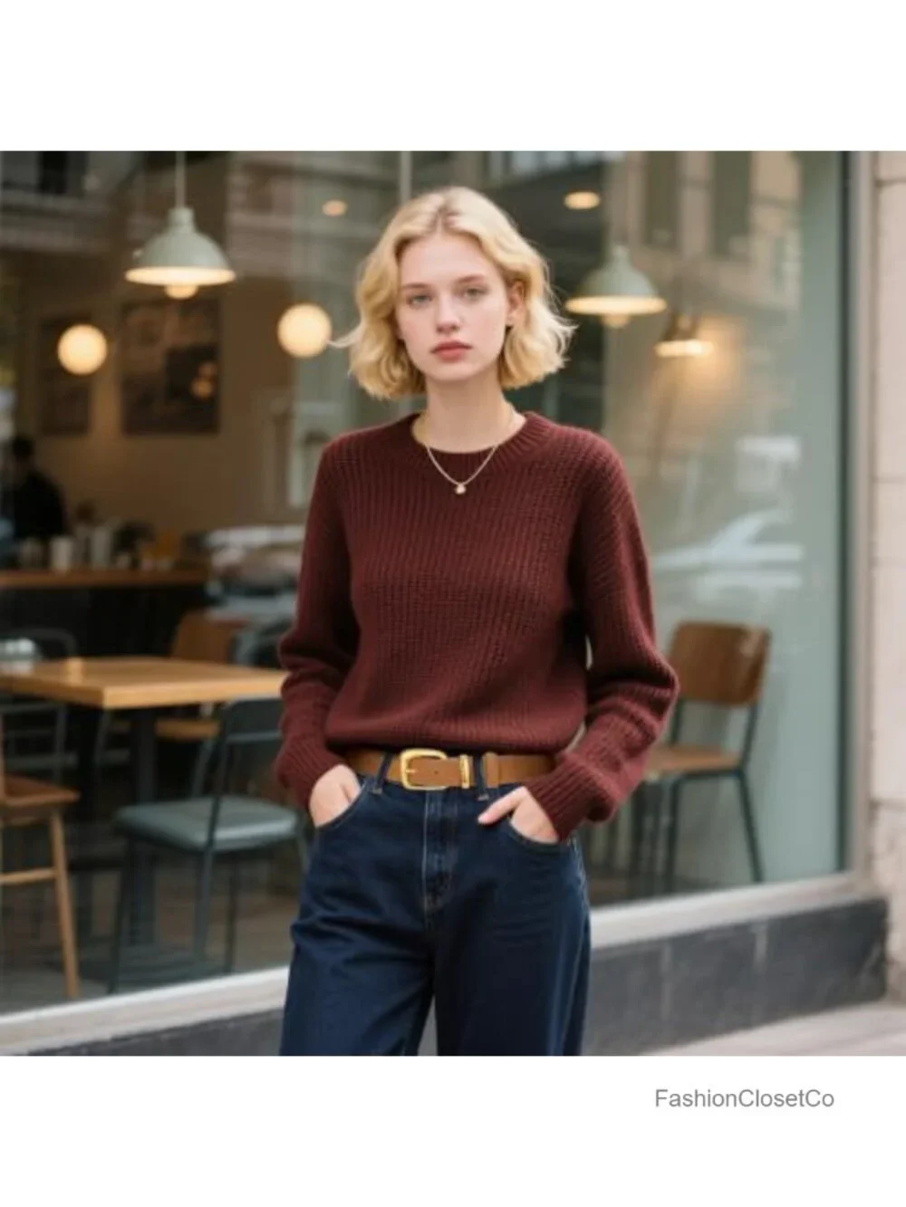 Women's Suede Leather Belt Vintage Gold Buckle Waist Belt